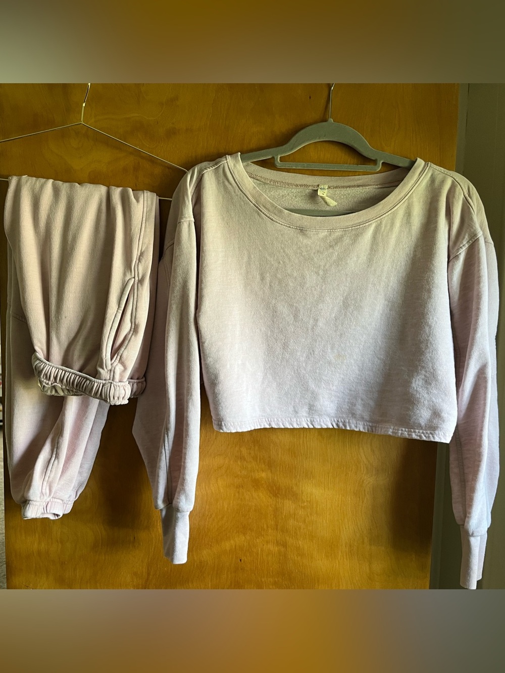 Light Pink Free People FP Movement  Cropped Jogger Set